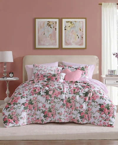 Betsey Johnson Vintage Floral Plush -Pc. Comforter Set