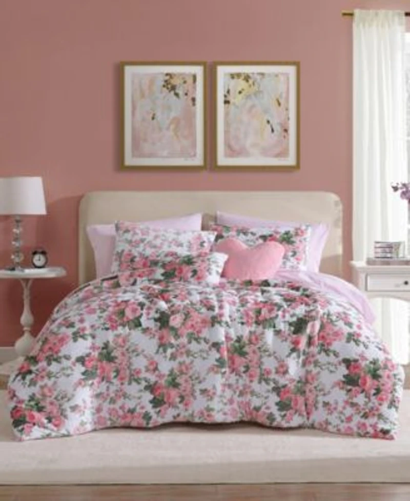 Betsey Johnson Vintage Floral Plush Comforter Set