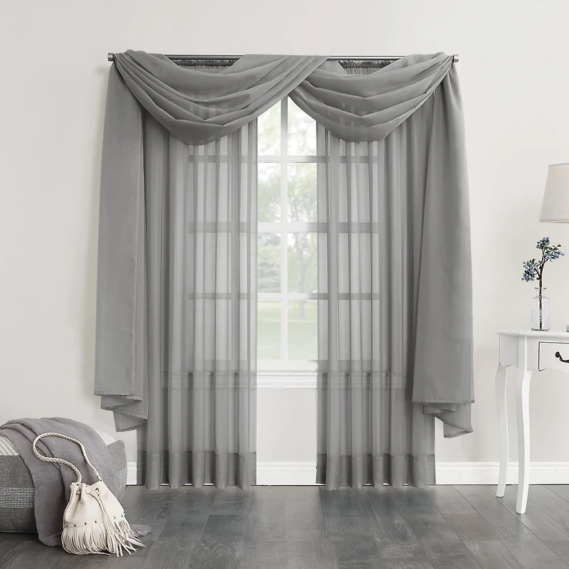 Sheer Voile Rod Pocket Curtain Panel