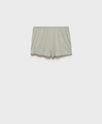 Mango Women's Lace Contrast Cotton Pajama Shorts