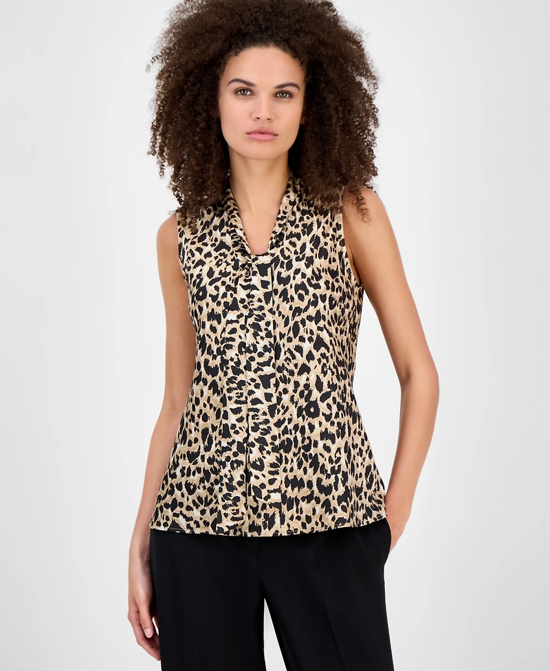 Kasper Women's Sleeveless Tie-Neck Top