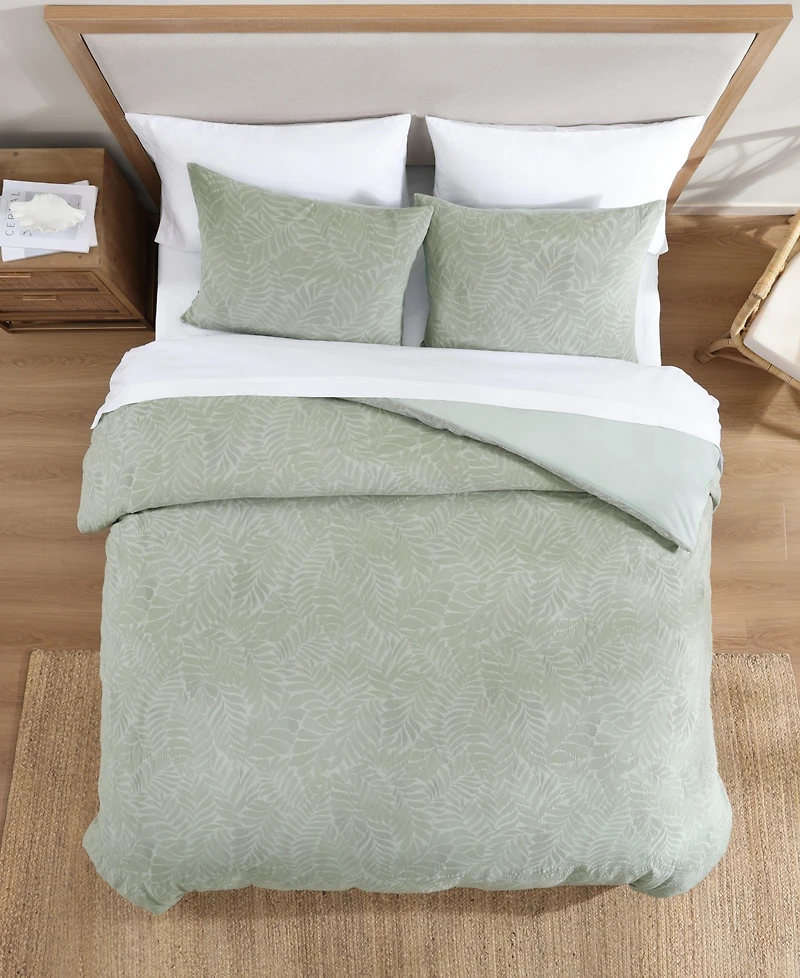Tommy Bahama Harbor Palm Cotton 3-Pc. Duvet Cover Set, Full/Queen
