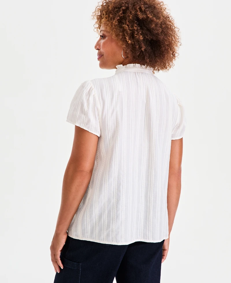 Style & Co Women's Cotton Embroidered Button-Front Blouse, Macy's Exclusive