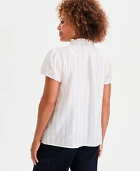 Style & Co Women's Cotton Embroidered Button-Front Blouse, Macy's Exclusive
