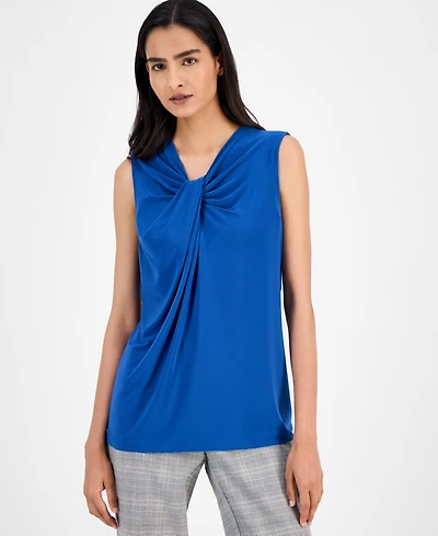 Kasper Women's Twist-Front Sleeveless Blouse