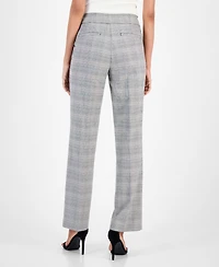 Kasper Women's Plaid-Print Mid-Rise Straight-Leg Pants, Regular & Petite