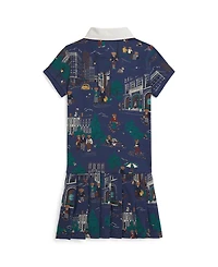 Polo Ralph Lauren Toddler and Little Girls Bear Jersey Rugby Dress