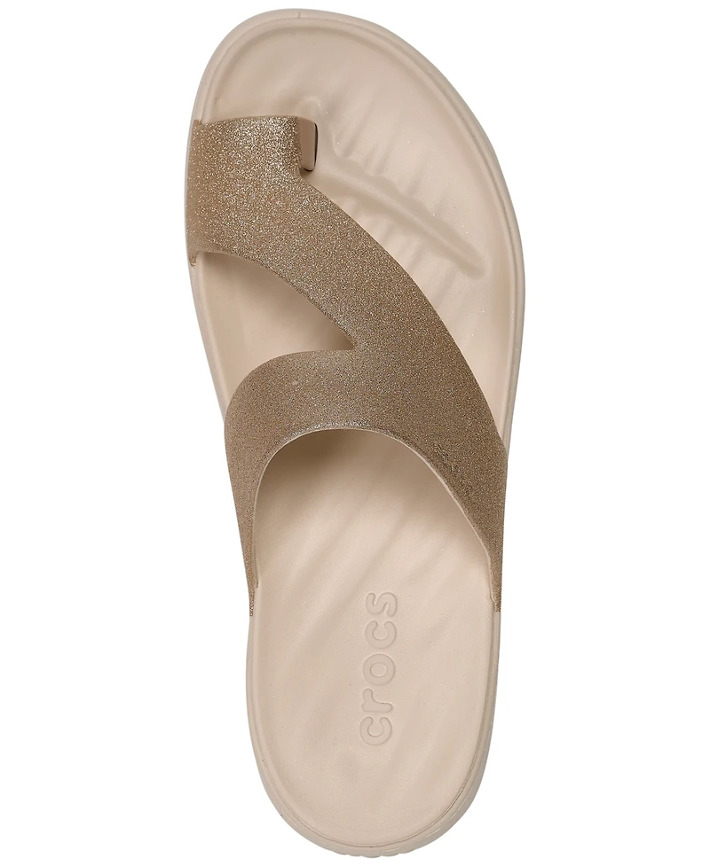 Crocs Women's Getaway Platform Glitter Toe Loop Casual Sandals from Finish Line