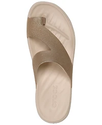 Crocs Women's Getaway Platform Glitter Toe Loop Casual Sandals from Finish Line