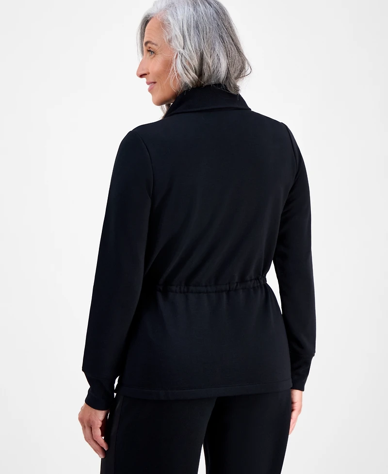 Style & Co Petite Cloud Fleece Full-Zip Anorak Sweatshirt, Macy's Exclusive