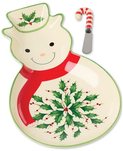 Lenox Holiday Snowman Tray & Spreader