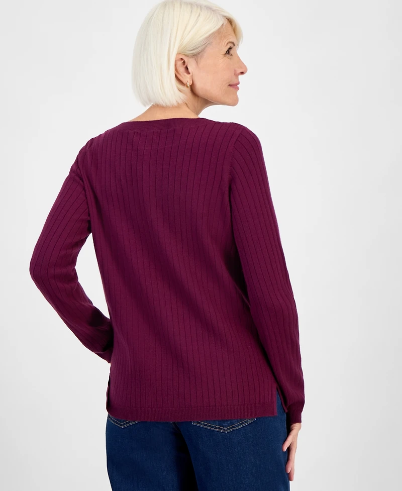 Style & Co Petite Boat-Neck Sweater, Macy's Exclusive