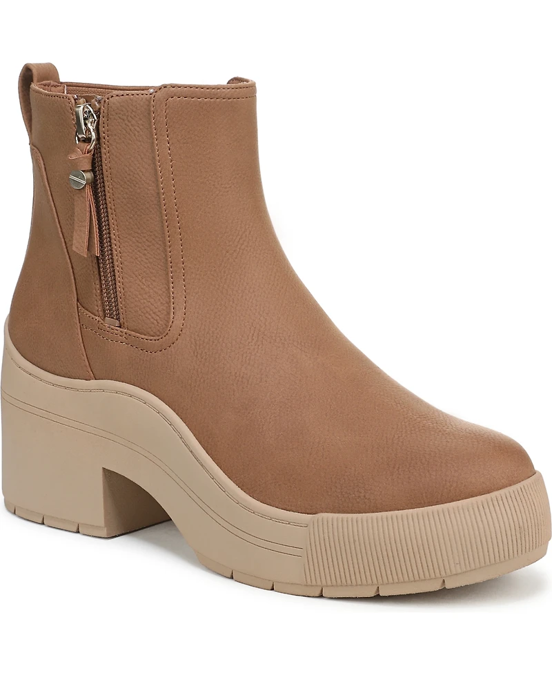 Dr. Scholl's Women's Time Off Up Zip Platform Short Boots