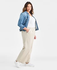 Style & Co Plus Size Pleated Straight-Leg Pant, Macy's Exclusive