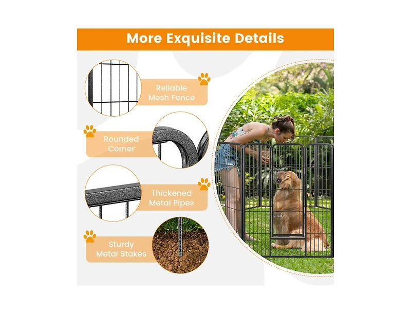 8 Panel 40 Inch Height Pet Fence Indoor Outdoor