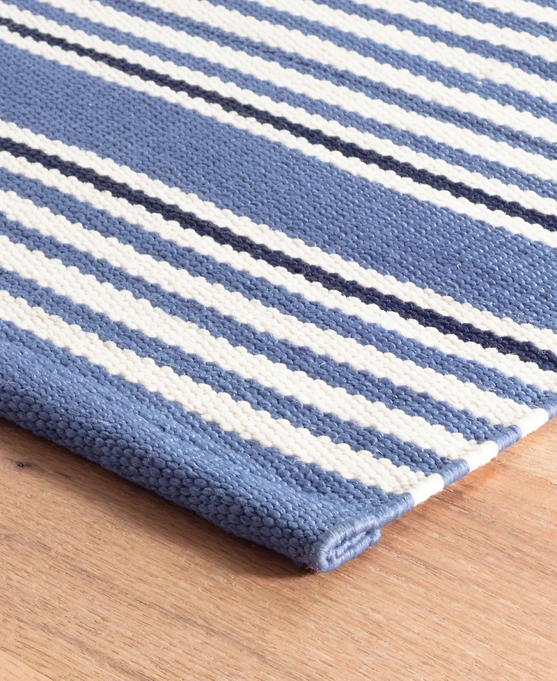 Dash and Albert Rugs by Annie Selke Rugby Stripe Indoor/Outdoor RDB176 6'x9' Area Rug