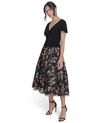 Jessica Howard Women's Embroidered-Skirt Fit & Flare Dress