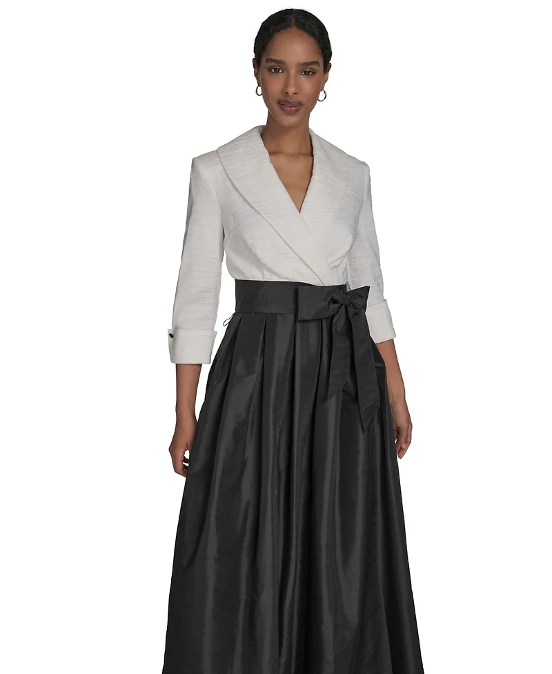 Jessica Howard Women's Colorblocked V-Neck Ball Gown