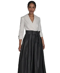 Jessica Howard Women's Colorblocked V-Neck Ball Gown