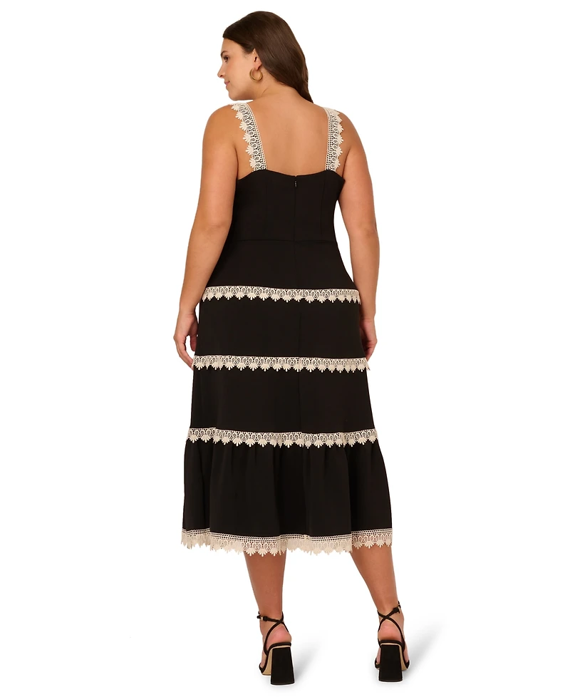 Adrianna Papell Plus Sleeveless Ponte-Knit Midi Dress