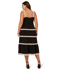 Adrianna Papell Plus Sleeveless Ponte-Knit Midi Dress