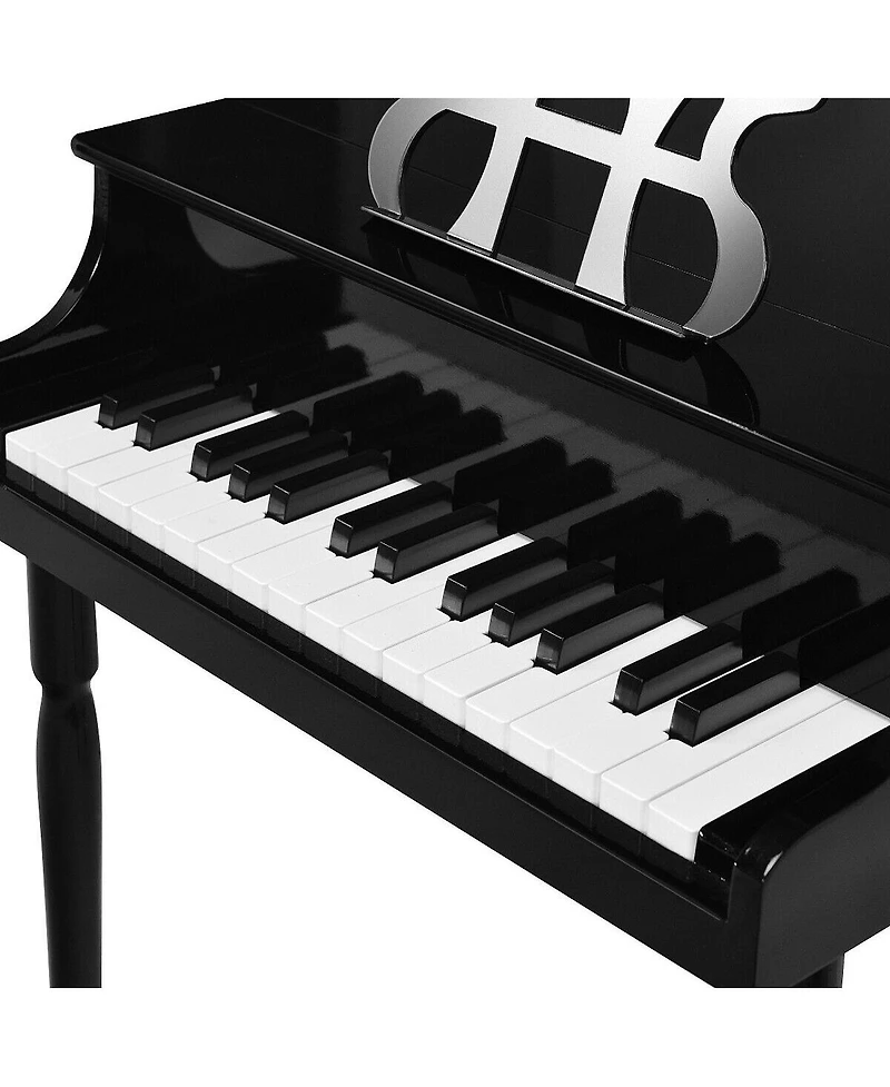 30-Key Wood Toy Kids Grand Piano with Bench and Music Rack