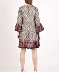 Raas Women's Boho Green Mini Dress