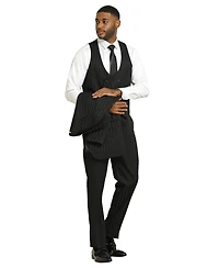 Stacy Adams Big & Tall Tone On 3-Piece Jacket With Solid Vest And Pants Suit Peak Lapel
