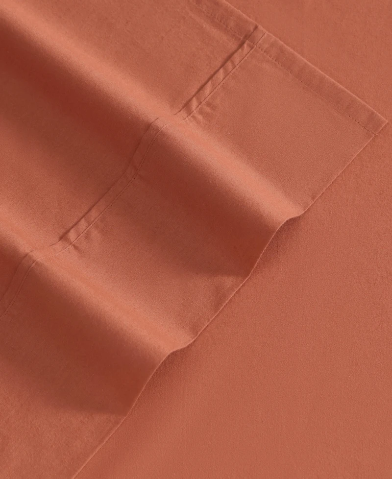 Eddie Bauer Solid Brushed 180-Thread Count Cotton Percale -Pc. Sheet Set