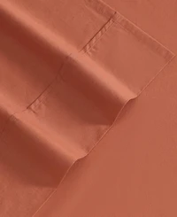 Eddie Bauer Solid Brushed 180-Thread Count Cotton Percale -Pc. Sheet Set