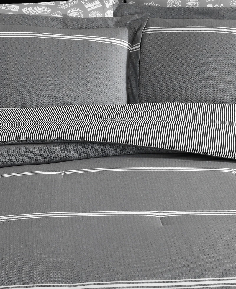 Eddie Bauer Chevron And Stripes Microfiber Reversible 5-Pc. Comforter Set, Twin