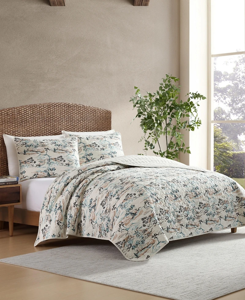 Eddie Bauer Alani Island Conversation Cotton Reversible -Pc. Quilt Set