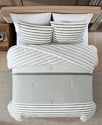 Eddie Bauer Cooper Stripe Cotton Reversible 2-Pc. Comforter Set, Twin