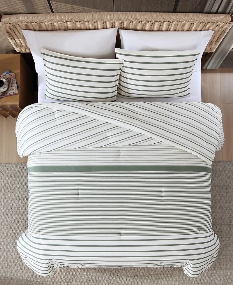 Eddie Bauer Cooper Stripe Cotton Reversible 2-Pc. Duvet Cover Set, Twin