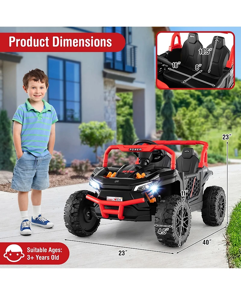 Gymax 12V Kids Ride on Truck w/Parental Remote 3 Speeds & Reverse Forward Function