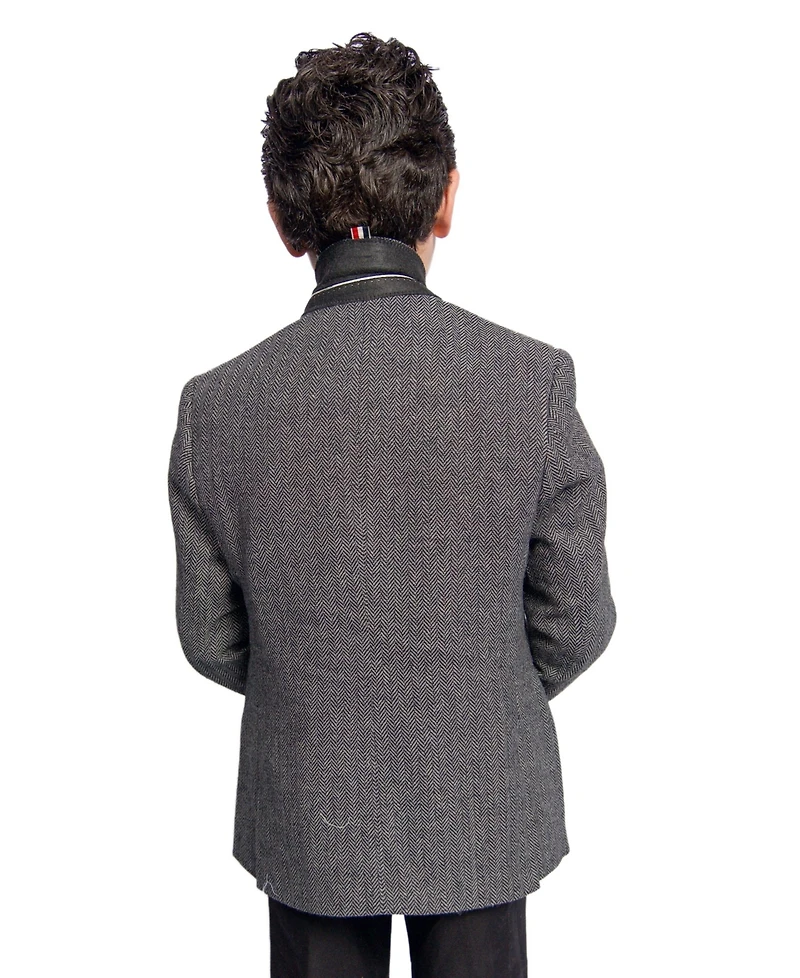 Elie Balleh Toddler Black Herringbone Stylish Sports Coat Jacket