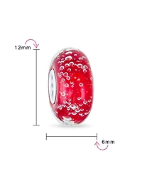 Bling Jewelry Set of 4 Bubble Murano Glass Spacer Charm Bead Sterling Silver Core