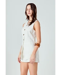 English Factory Women's Linen Vest