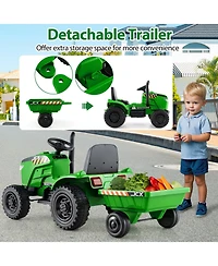 Gymax 2-in-1 Kids Ride On Tractor 12V Battery Powered Toy Car w/ Remote Control