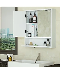 Volenca Double Door Wall-Mounted Bathroom Mirrored Medicine Cabinet