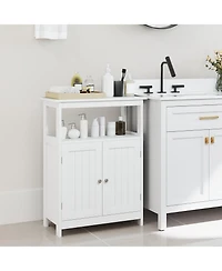 Bathroom Floor Cabinet Freestanding Storage Organizer with Open Compartment