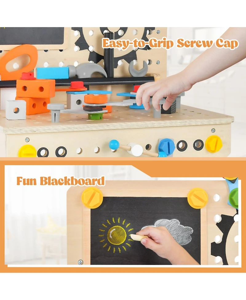 Mecale Pretend Play Workbench with Tools Set and Realistic Accessories