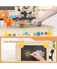 Mecale Pretend Play Workbench with Tools Set and Realistic Accessories