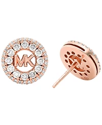 Michael Kors Cubic Zirconia Logo Stud Earrings