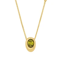 Michael Kors Gold-Tone Oval Stone Pendant Necklace
