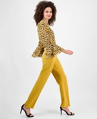 Kasper Women's Mid-Rise Fly Front L-Pocket Trousers, Regular & Petite