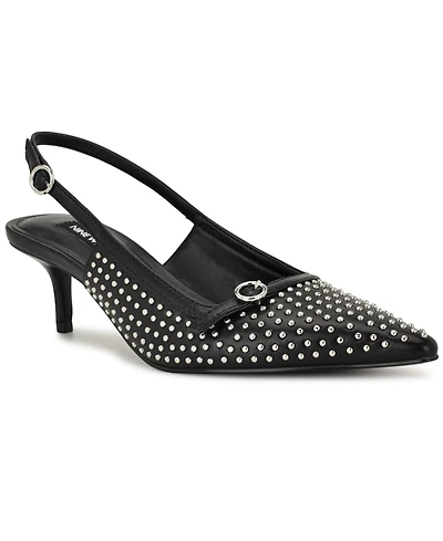 Nine West Women's Ashlea Slingback Kitten Heel Pumps