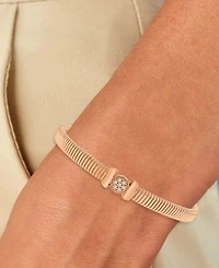 Cubic Zirconia Cluster Tubogas Cuff Bracelet