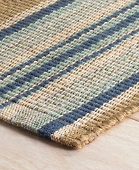 Dash and Albert Rugs by Annie Selke Blue Heron Stripe Indoor/Outdoor DA142 10'x14' Area Rug