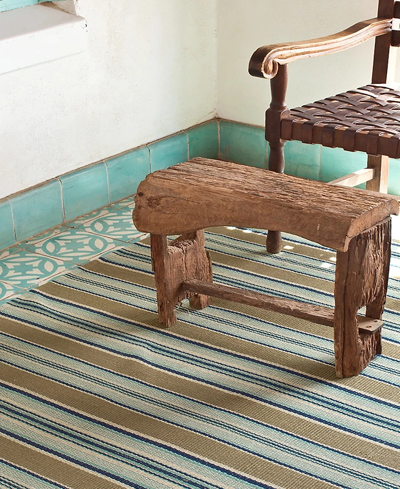 Dash and Albert Rugs by Annie Selke Blue Heron Stripe RP41 9'x12' Area Rug